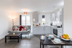 oval flat Christmas serviced apartments